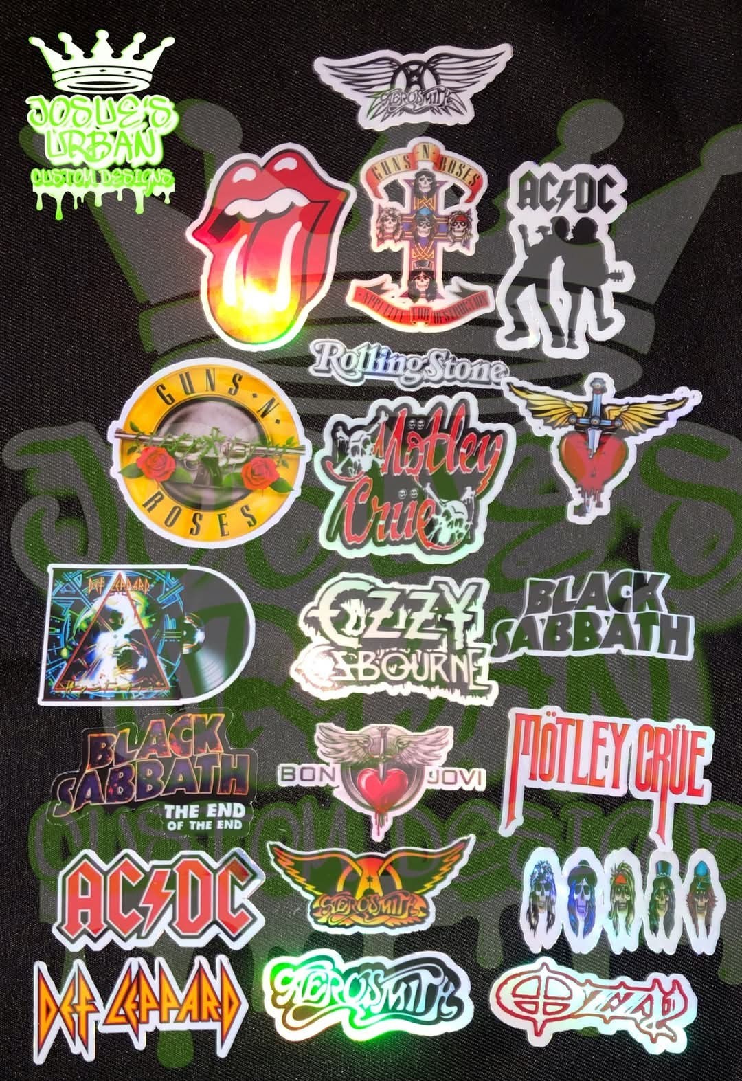 20pcs Classic Rock Band Stickers Holographic Stickers