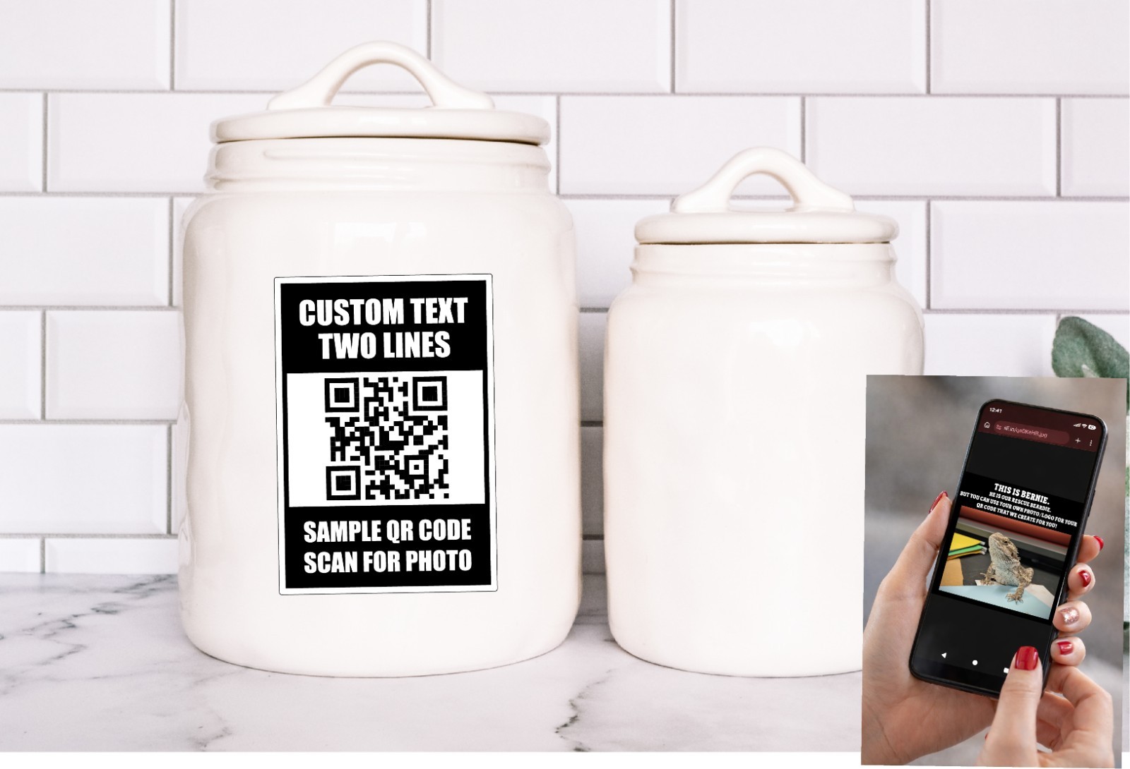 Custom QR Code Decal Sticker Link to YOUR PHOTO Advertise Fun Picture Share Scan