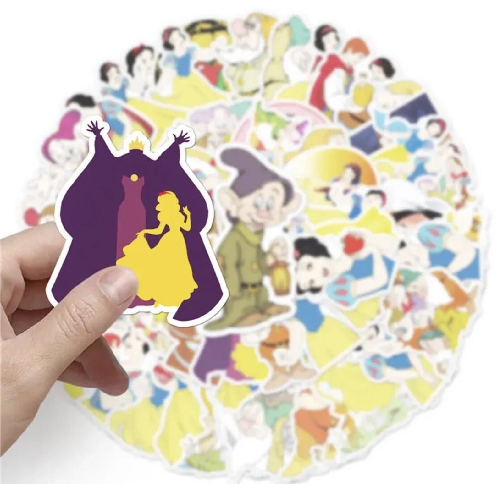 Stickers Snow White Princess 50 Pcs Dwarfs Dopey Grumpy Happy US SELLER