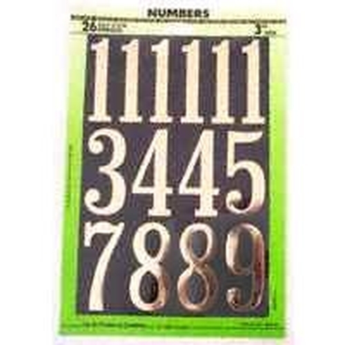 NEW HY-KO MM-5N BLACK & GOLD STICK ON ADHESIVE 26PC 3" NUMBERS 6635635