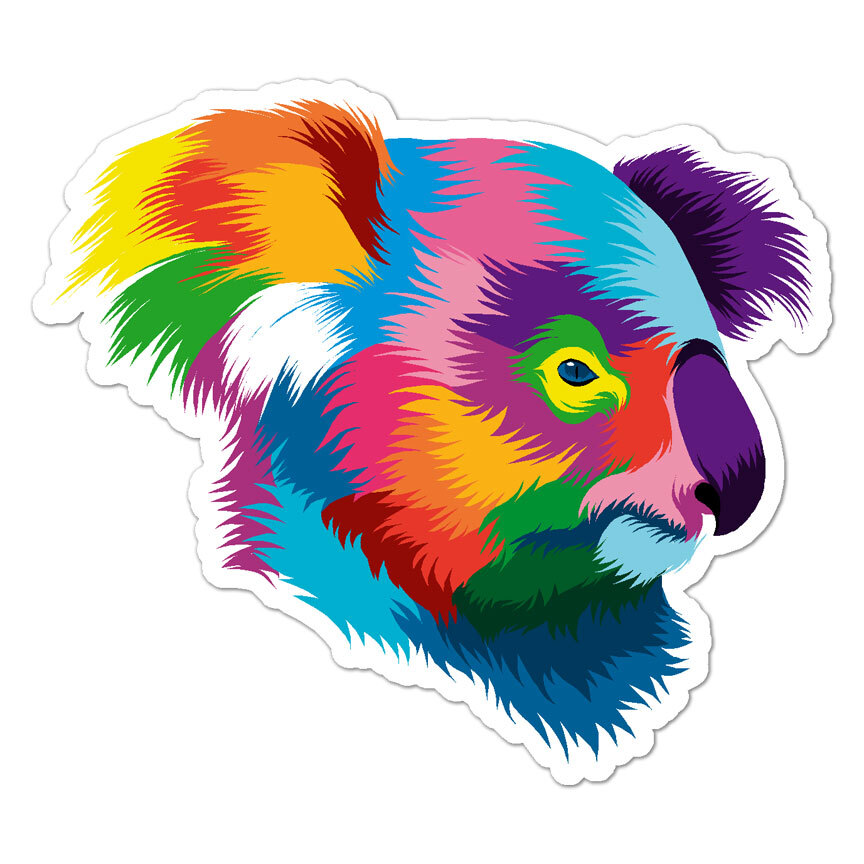 Koala Bear Head, Vinyl Decal Sticker, Indoor Outdoor, 3 Sizes, #8634