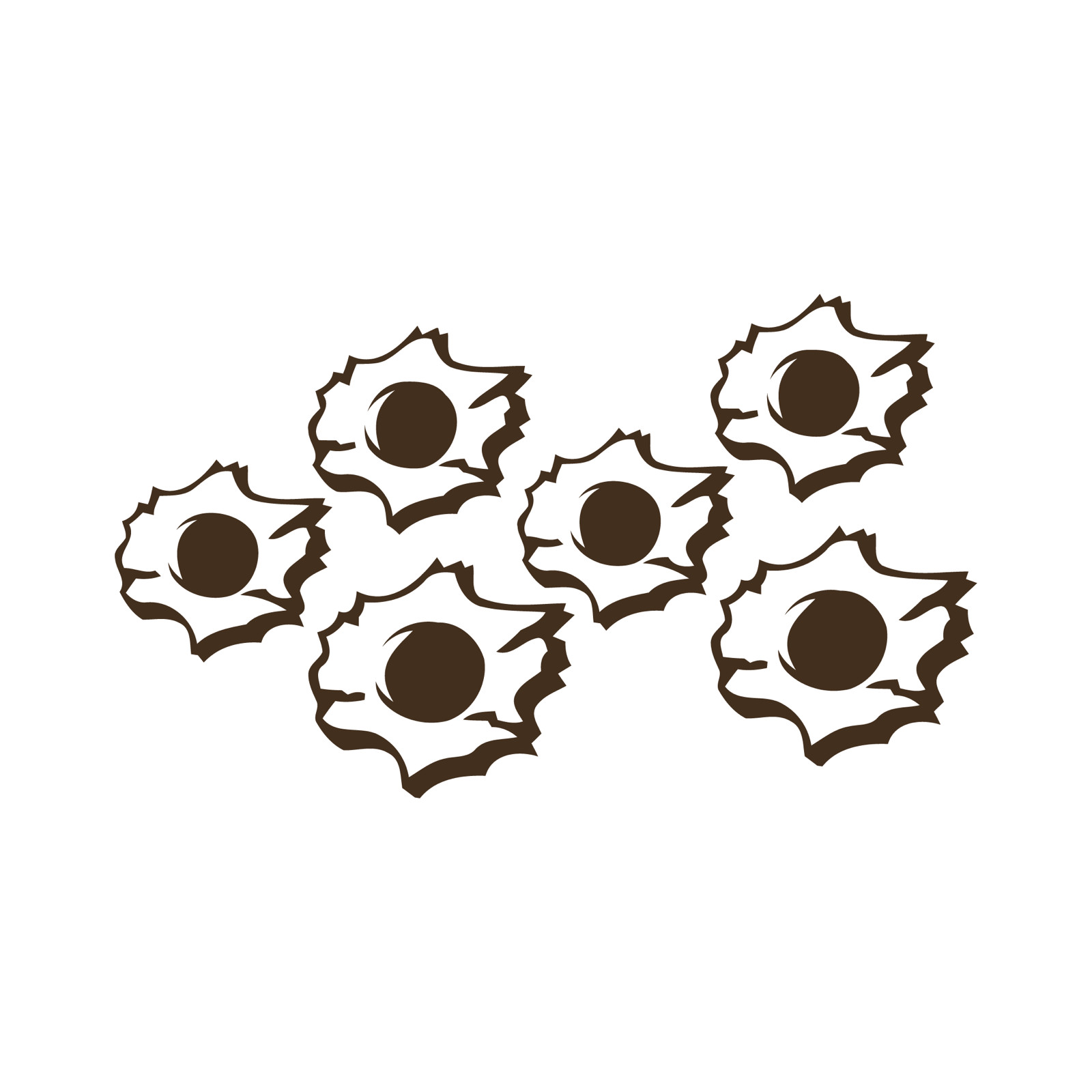 Bullet Holes 6 pack Made in USA Multiple Color Options & Sizes Avail Cars-6+yrs