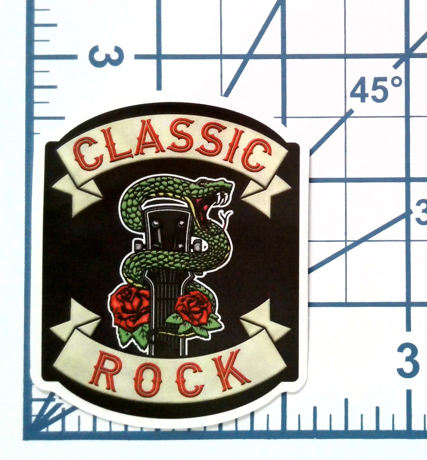 Classic Rock Vinyl Sticker Snake Guitar Headstock Die Cut Durable Ready to Ship