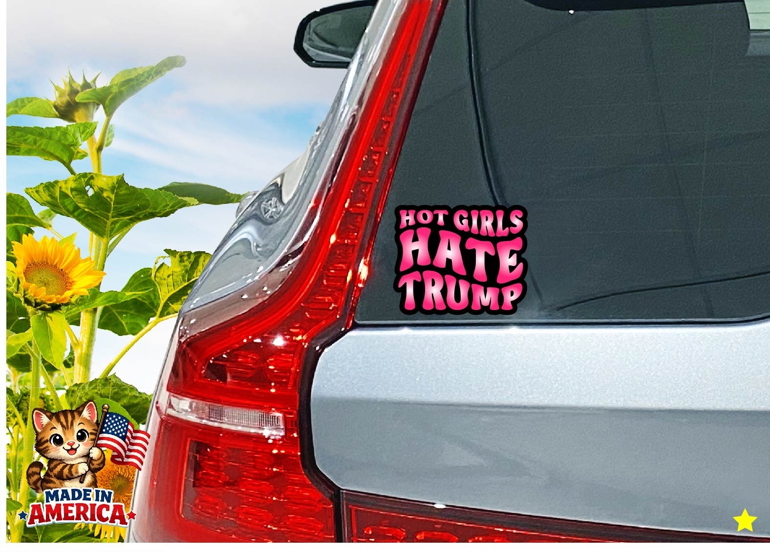 Hot Girls Hate Trump Decal Sticker Anti MAGA Political No Kings Protest Democrat
