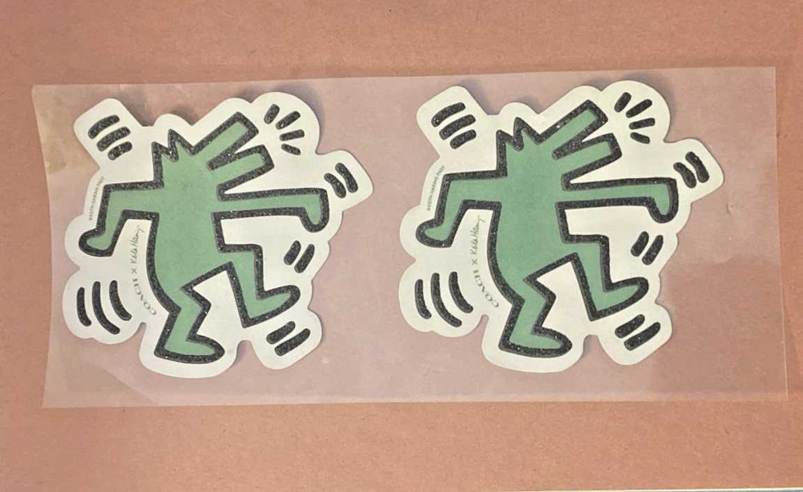 Keith Haring 2 dancing barking dog Vinyl Sticker Art Street Graffiti Coach 3×3"