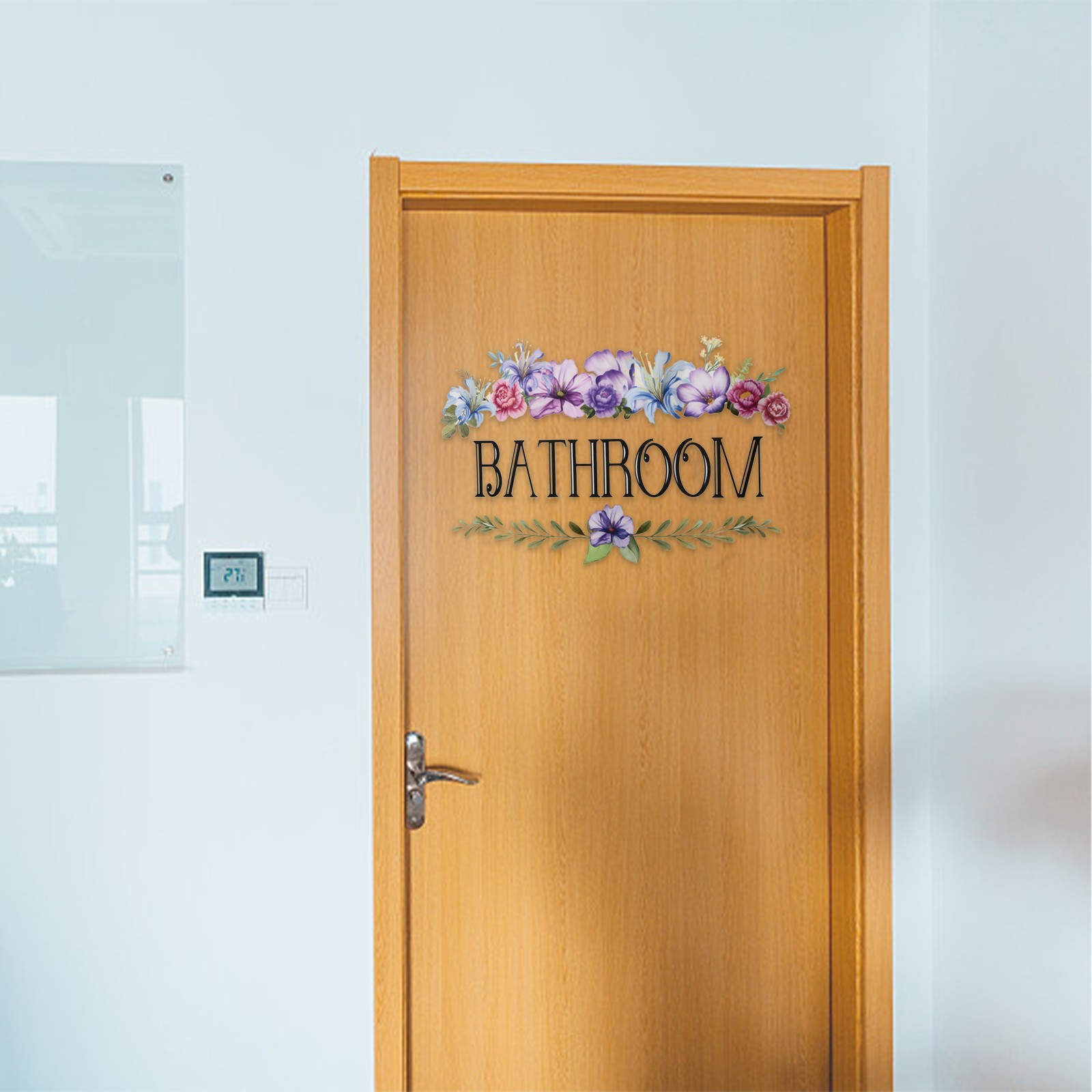 Waterproof Vinyl Wall Sticker Bathroom Door Sign Easy to Apply and Remove