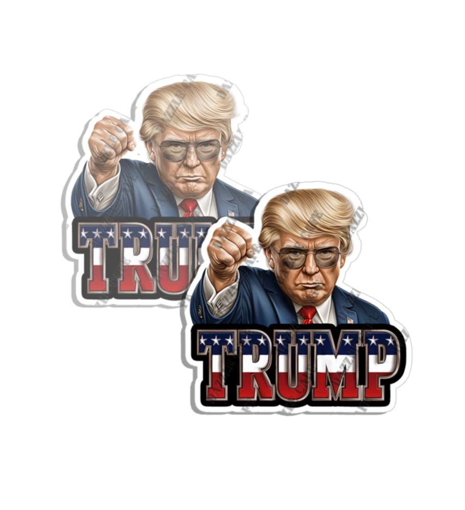PRO TRUMP Caricature BUMPER STICKER DECAL REPUBLICAN 2024 Made in USA 2 PK