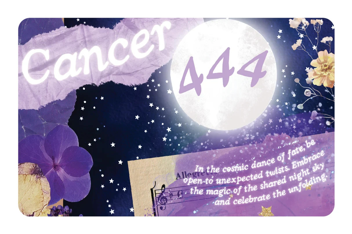 Cancer Angel Number 444 Card Skin 4 Pack Zodiac Full Moon Vinyl Decal Aesthetic
