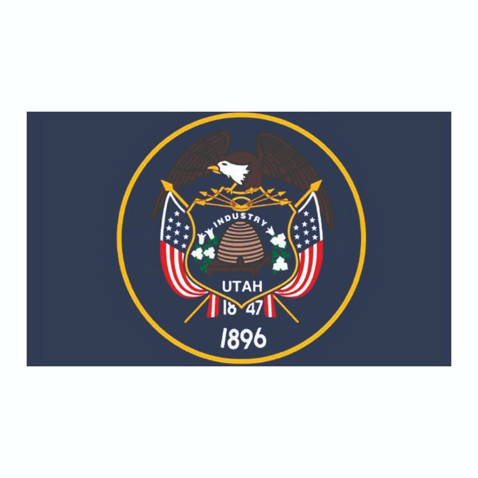 Utah State Flag Sticker, Decal, Bumper Sticker Vacation Sticker 3" x 5"