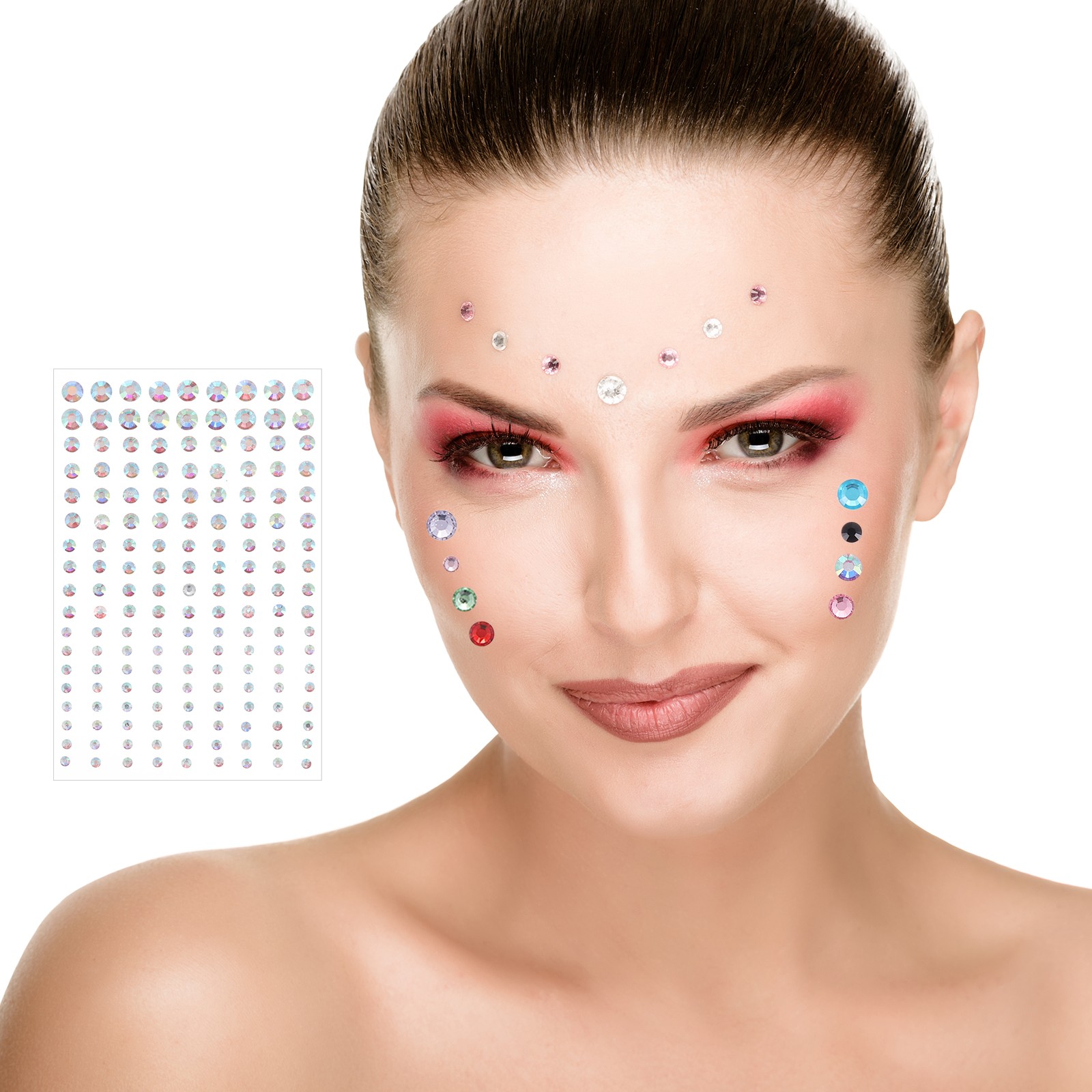 810Pcs 3/4/5/6mm Self Adhesive Rhinestone Sticker Colorful