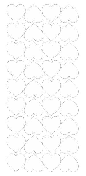 White Heart Hearts Stickers Sticker 1" DC20-010