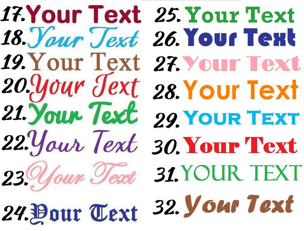 Custom Text Vinyl Lettering Sticker Decal Personalized Name Window Wall Car Door