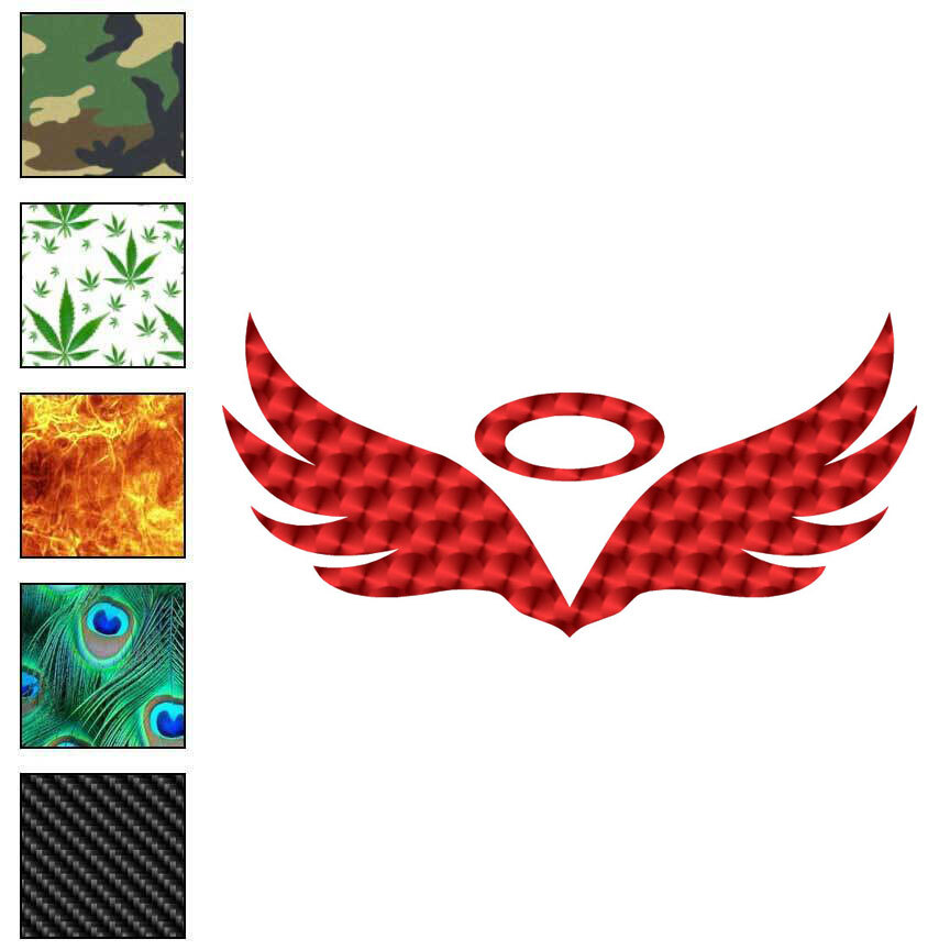 Angel Wings Halo, Vinyl Decal Sticker, 40 Patterns & 3 Sizes, #6737