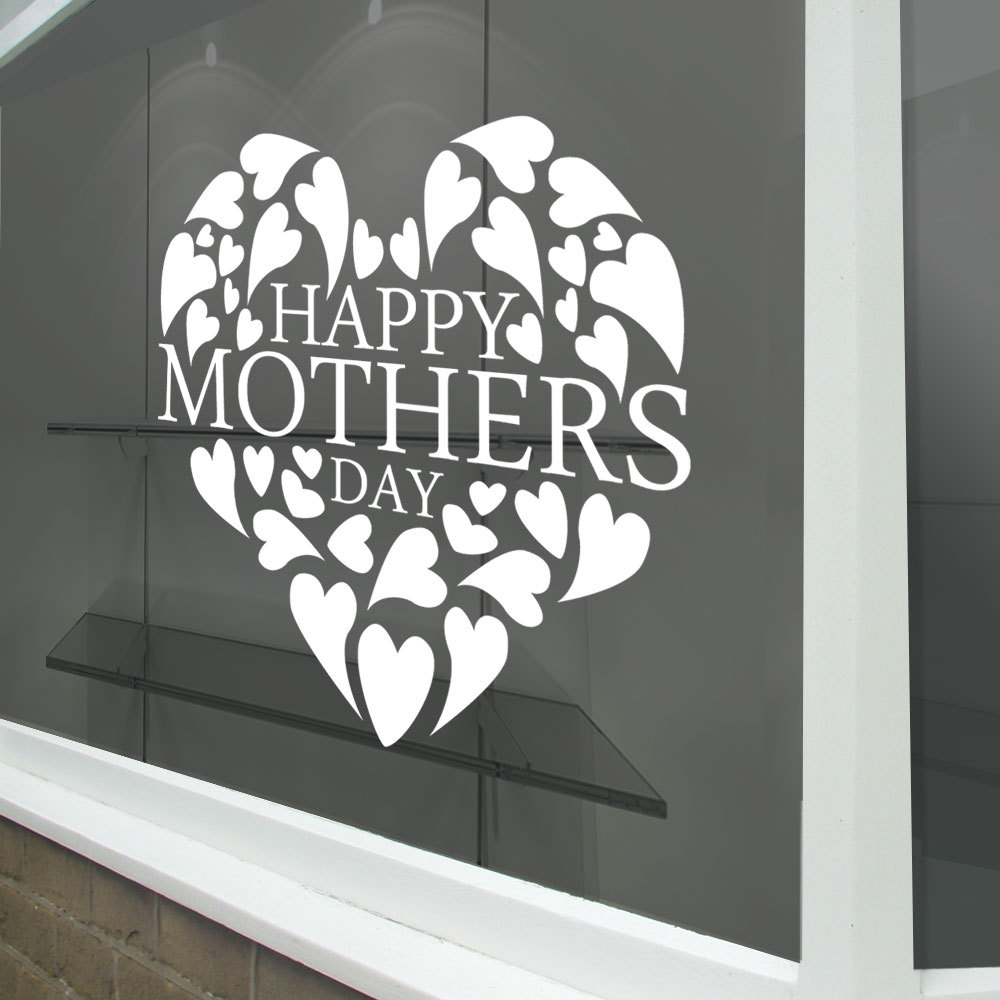 Happy Mothers Day Wall & Window Stickers Mother Decals Shop Window Display A338