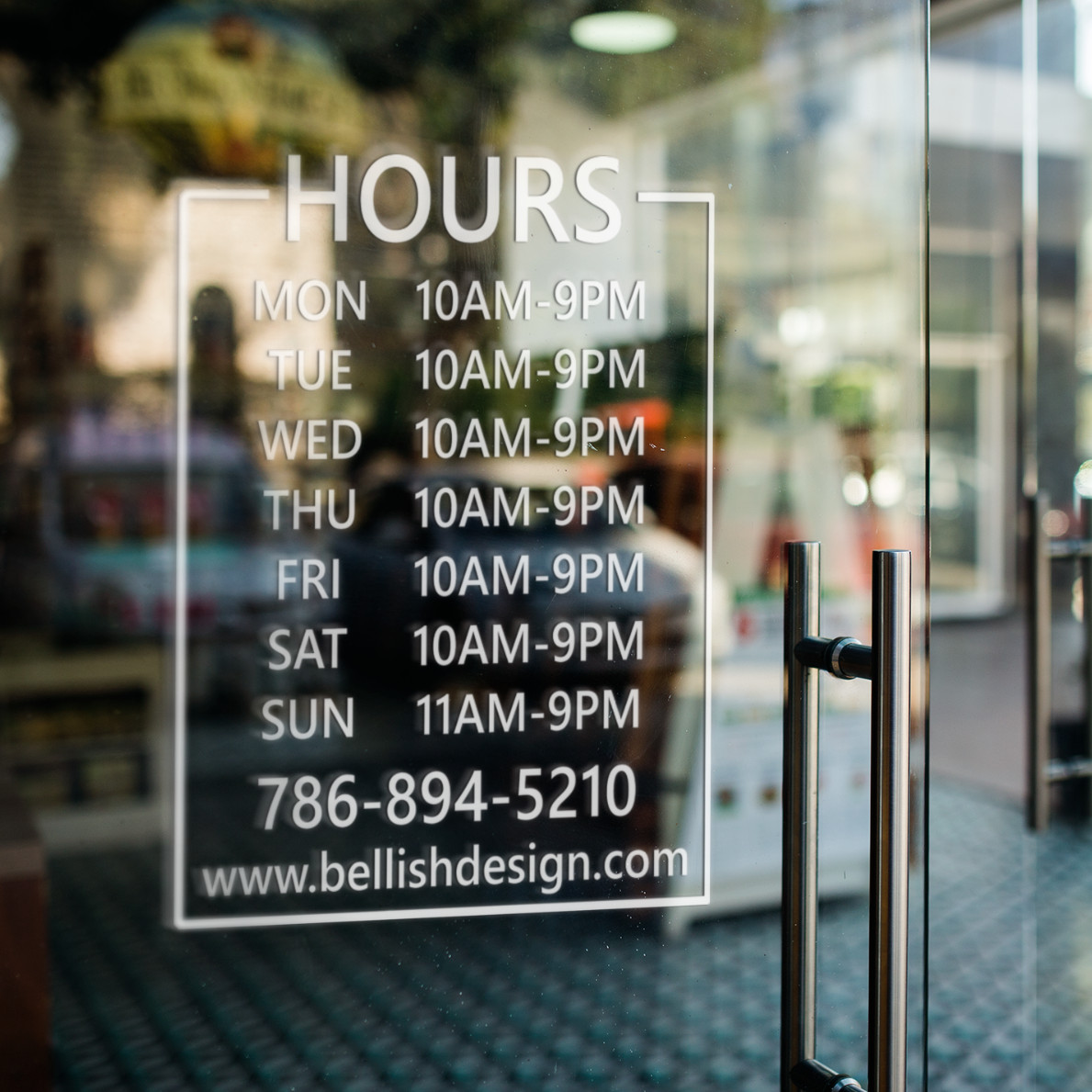 HOURS OF OPERATION decal. Storefront and office Window Decal. Door Sign.