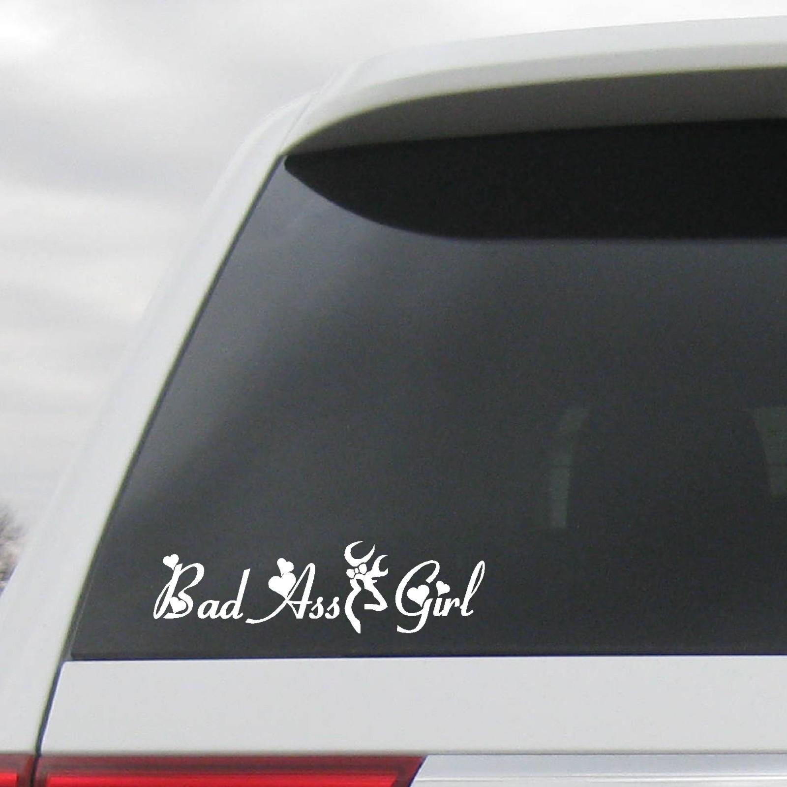 BAD ASS GIRL GIRLS DECAL BROWNING HEART VINYL STICKER