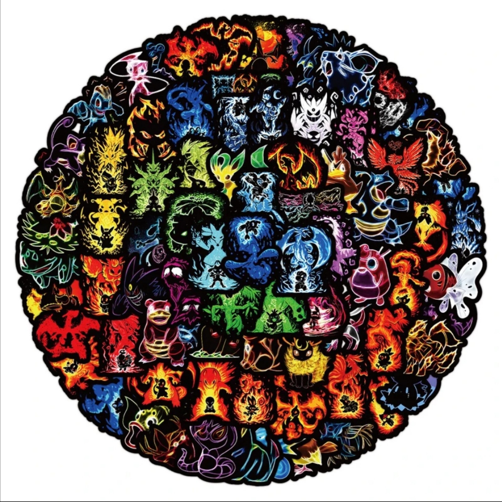 10 PCS Neon Pokémon Anime Animated Cartoons Stickers BRAND NEW