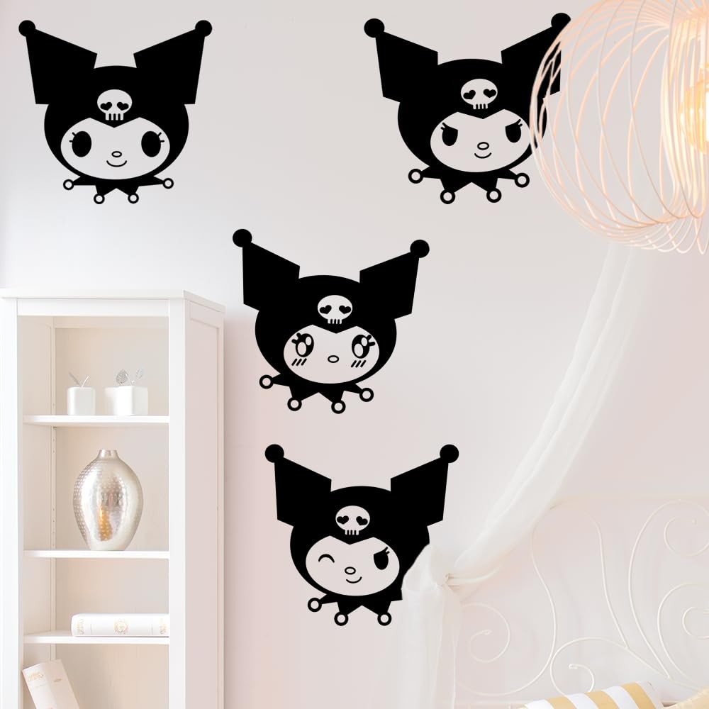 Kuromi Room Decor Wall Art Decal Stickers for Girls – 8" x 8" – Kawaii Anime …