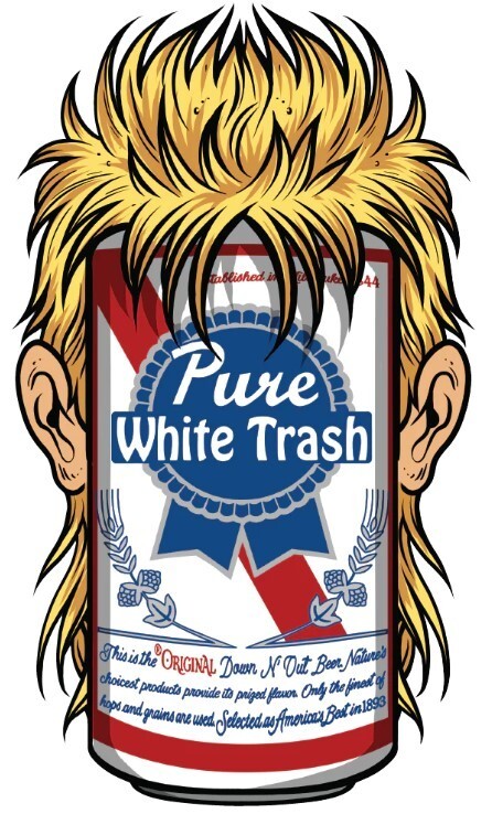 NEW LETHAL THREAT WHITE TRASH MINI DECAL STICKER 2"x3.5" RC00301