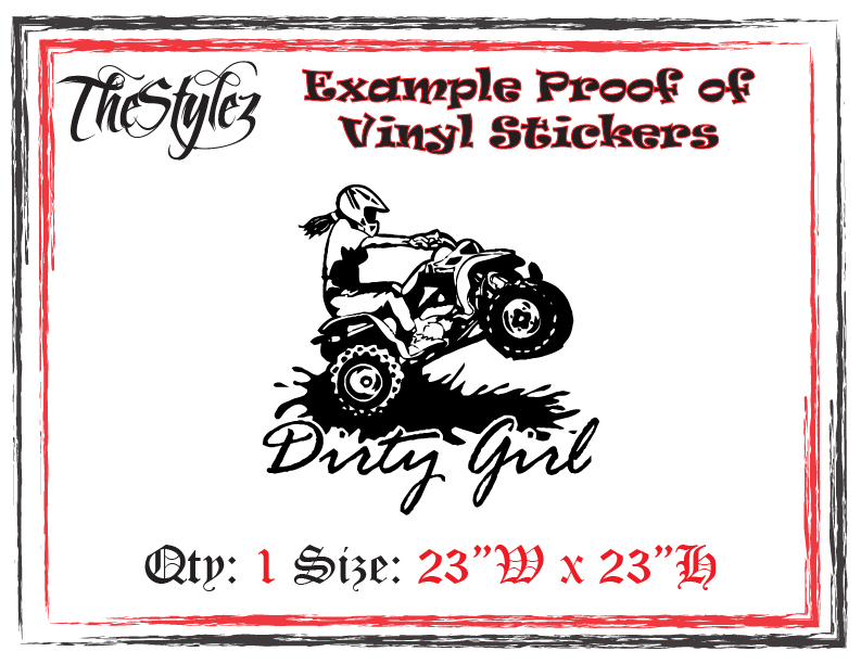 Dirty Quad Girl Rider Vinyl Wall Sticker