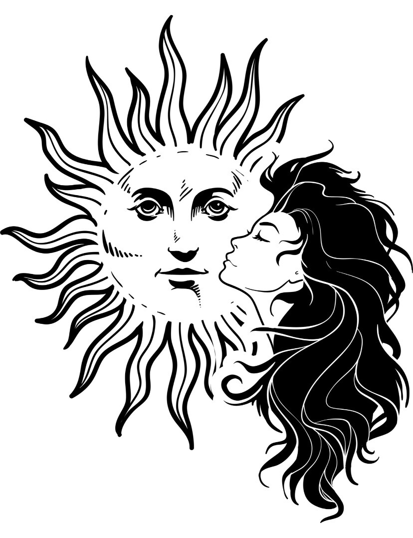 3” Sun Woman Sticker Celestial Feminine Universe Sexy Space Astrology Moon