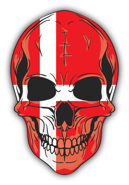 Skull Flag Denmark Car Bumper Sticker Decal