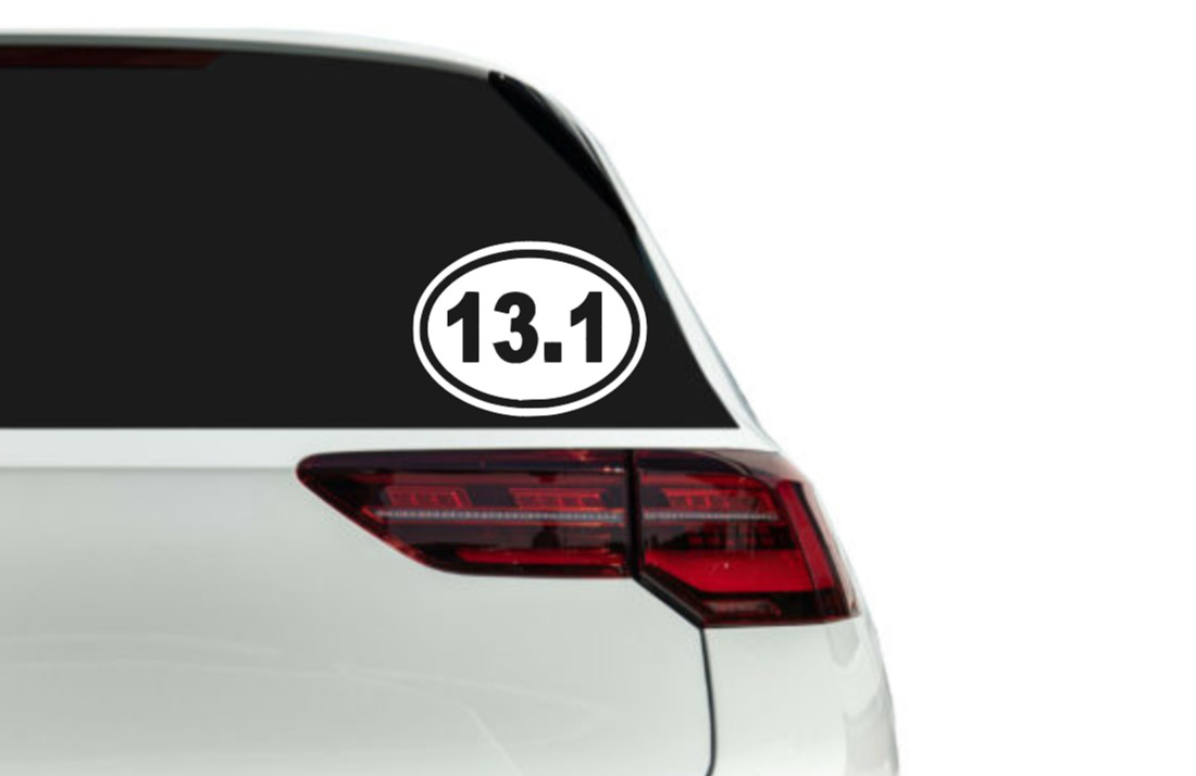 13.1 Half Marathon Oval Vinyl Decal Sticker Running Race Jogging