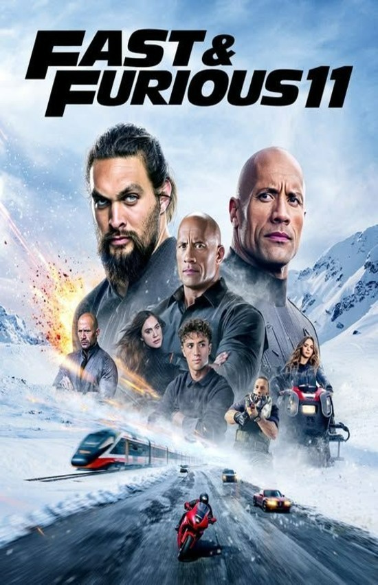 Fast & Furious 11 Movie Wall Vinyl Decal Poster Print (Removable Adhesive)