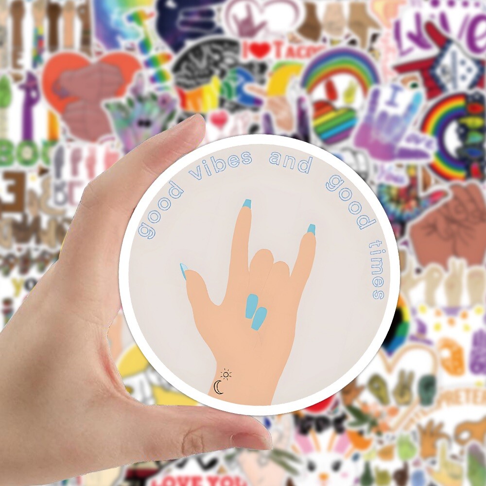 50 ASL Stickers American Sign Language Decals Laptop Hydro Yeti Free Shipping!