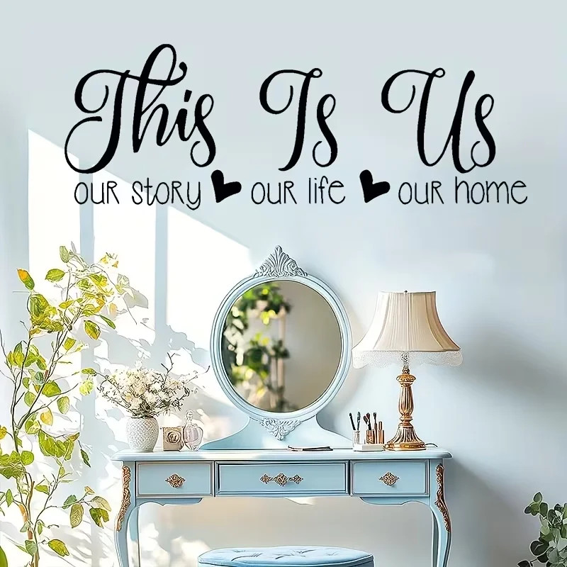 This Is Us" Contemporary Cartoon-Style Wall Sticker Ideal for Home Kitchen Decor