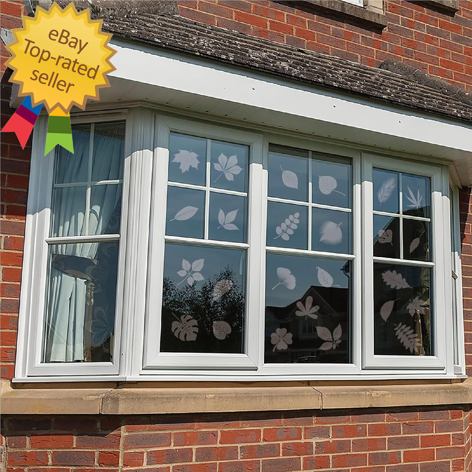 Window Decals for Bird Strikes,52 Pieces Large Leaf Shape anti Collision Window