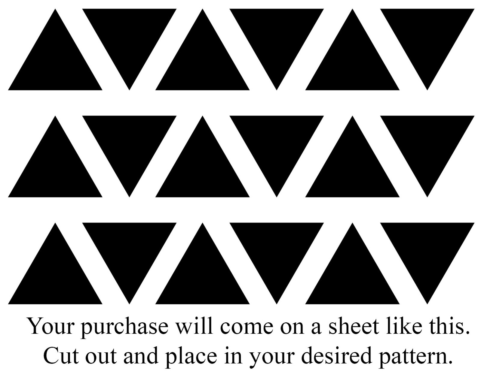 TRIANGLES – 30 wall vinyl decal stickers cute room decor – 4 inch wide FREESHIP
