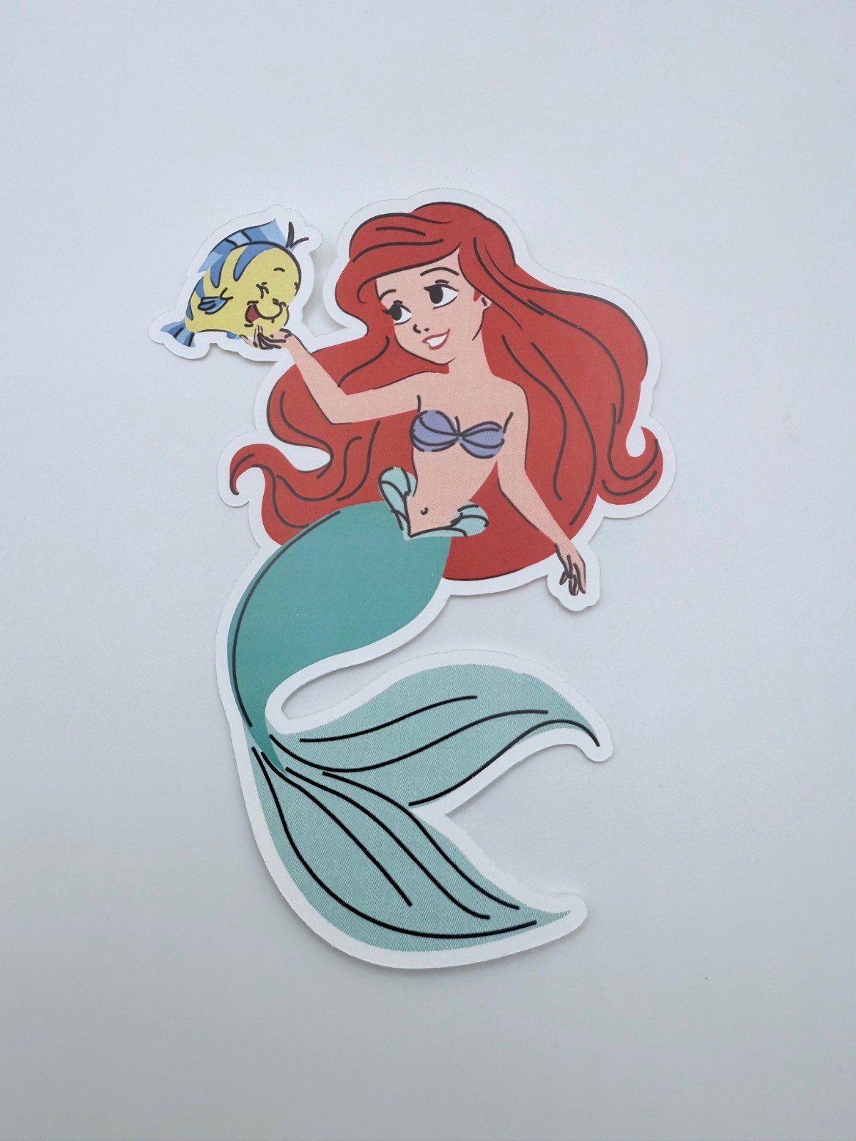 Brand New Vinyl Little Mermaid Ariel and Flounder Sticker 3" by 4.25"