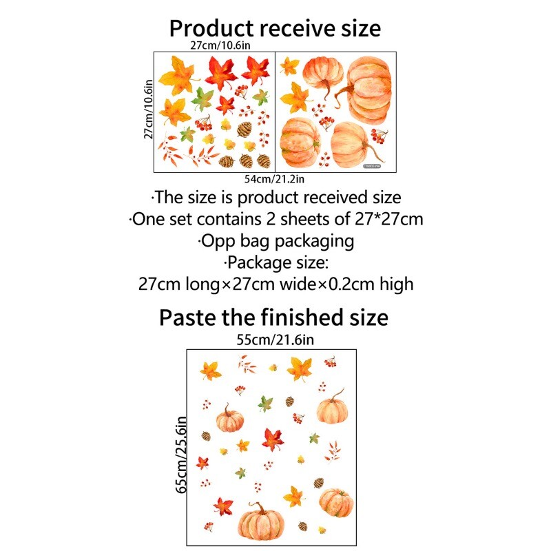 Static Window Stickers Decal Glass Home Furniture PVC Pumpkin Autumn New