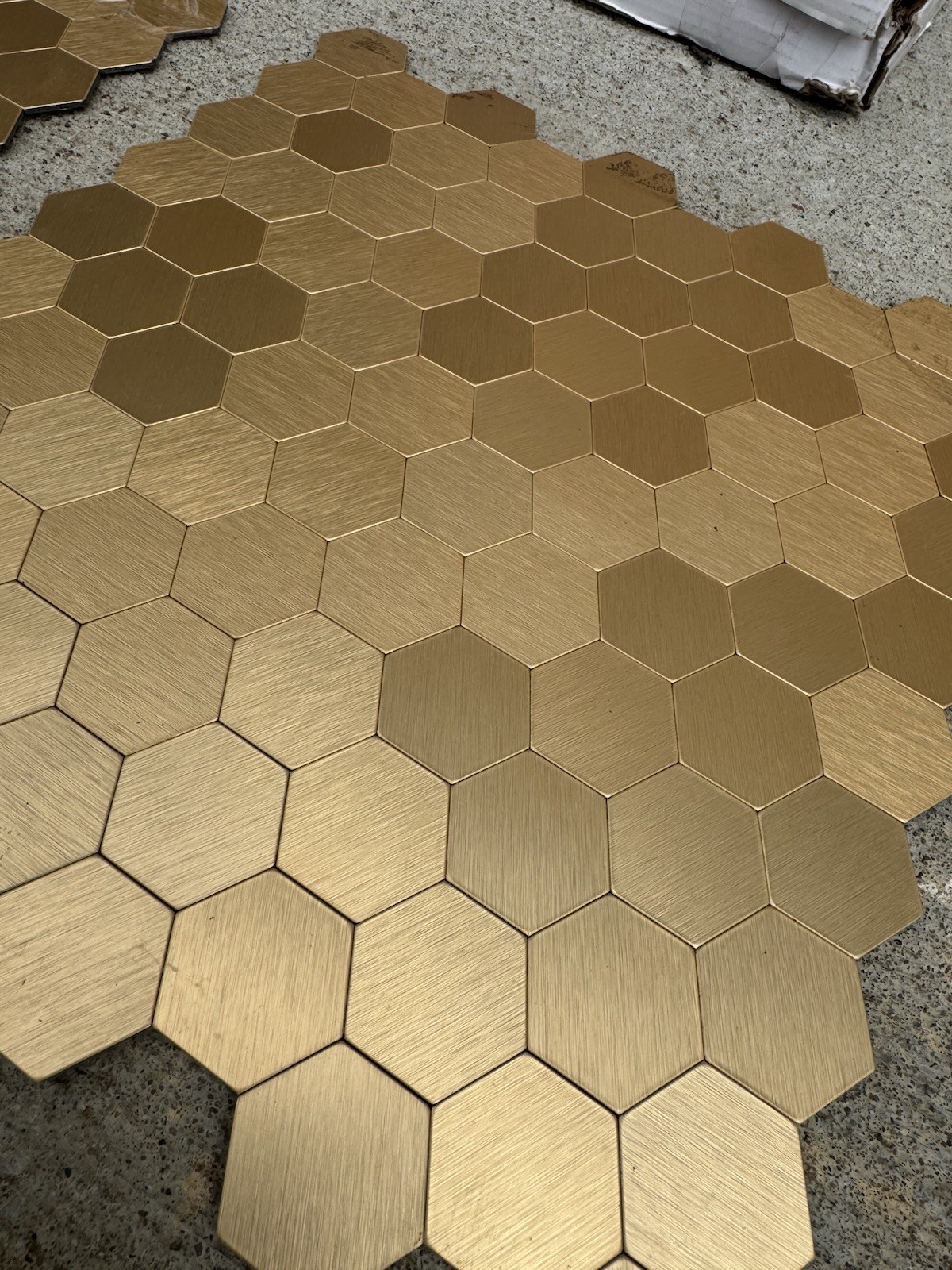 20PC BeNice Peel and Stick Hexagon 3D Adhesive Metal Wall Tile Stickers READ