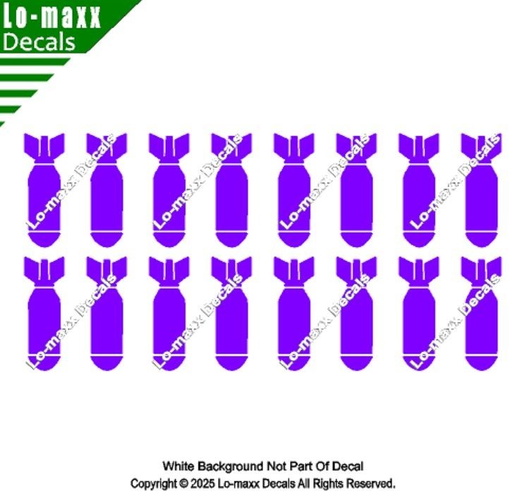 Bombs Away Fighter Bomber WW 2 Military Die Cut Vinyl Decal High Quality