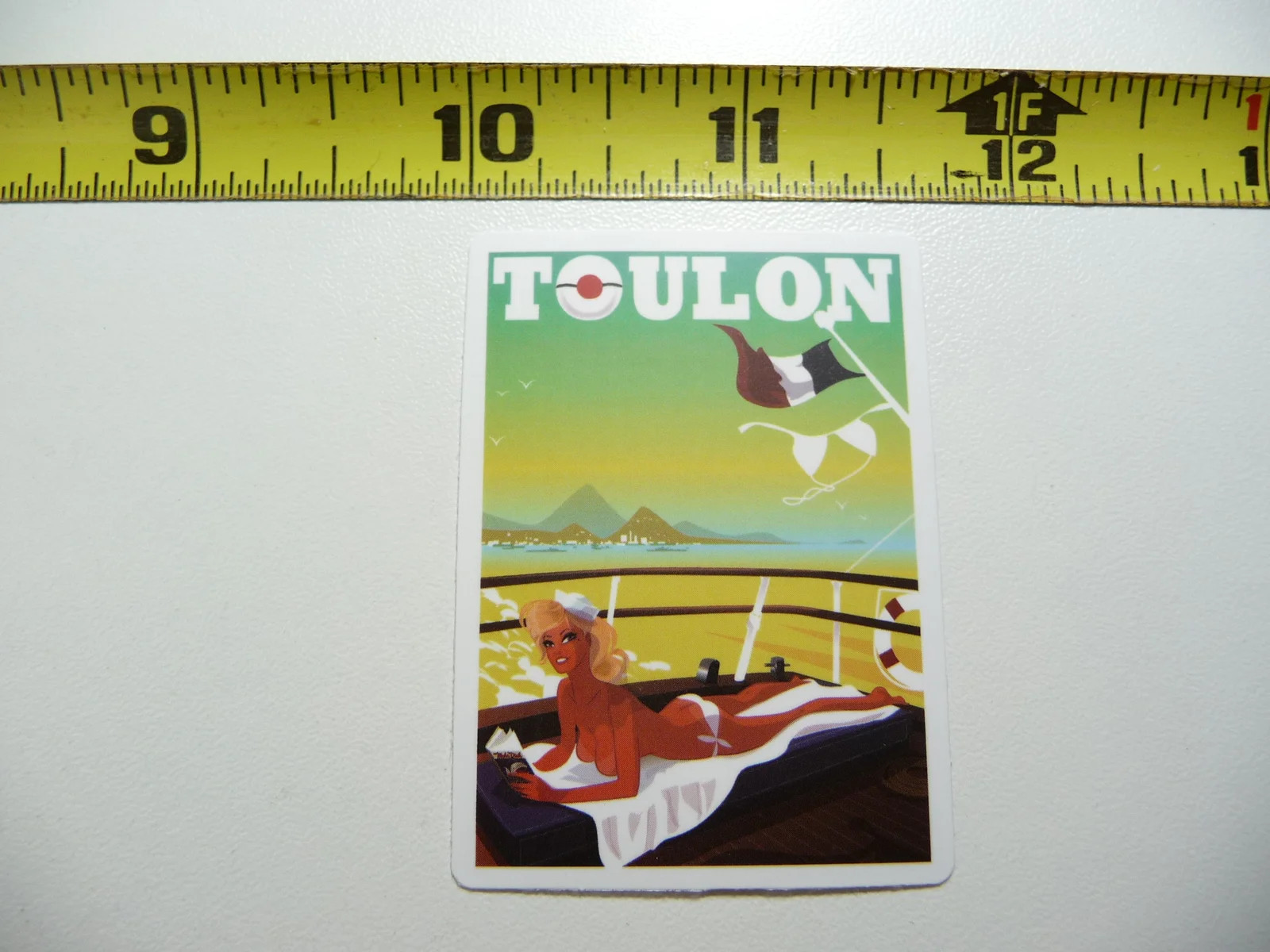 TOULON FRANCE SMALL STICKER DECAL MINI TINY TRAVEL POSTER TOURISM FUNNY