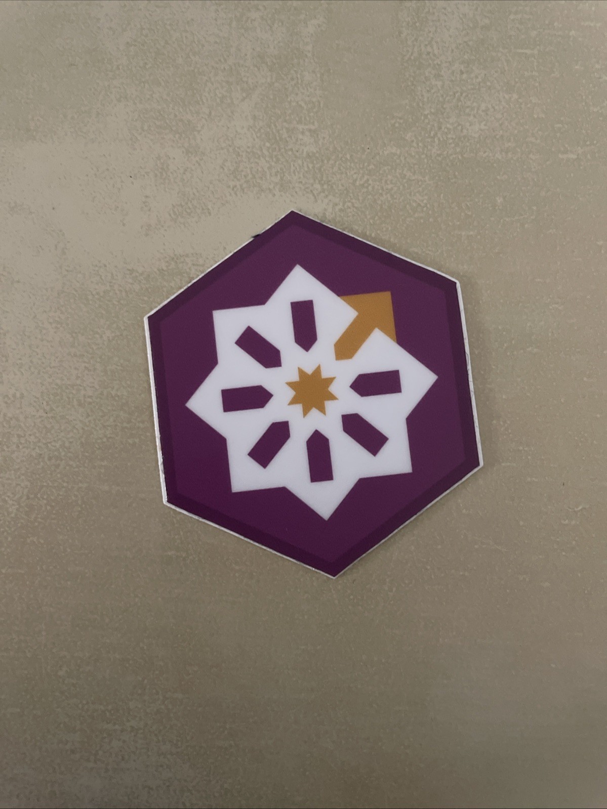 CentOS Logo Hexagon Sticker Purple/White Tech Software