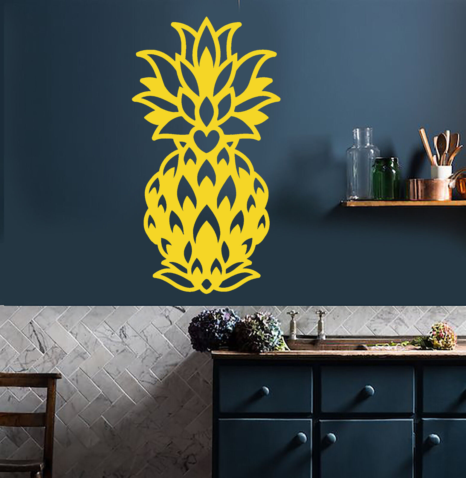 Vinyl Wall Decal Abstract Pineapple Exotic Fruit Food Kitchen Stickers (1955ig)