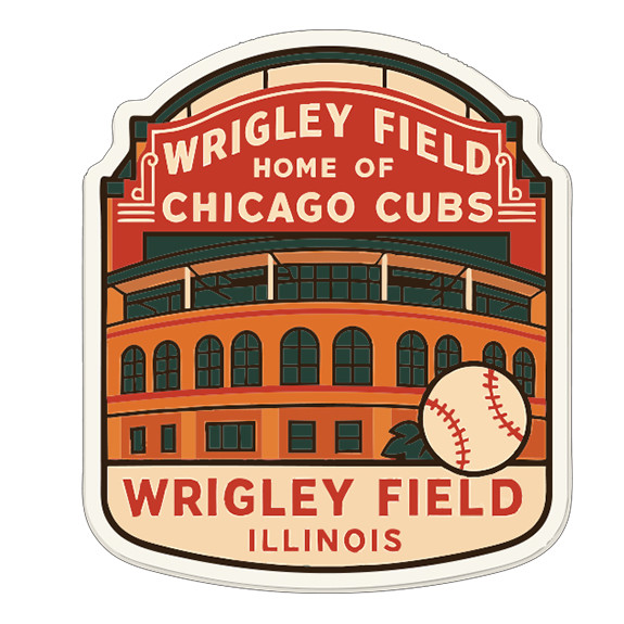 Wrigley Field Illinois Sticker Decal Vinyl Die-Cut Symbolic Landmark Design