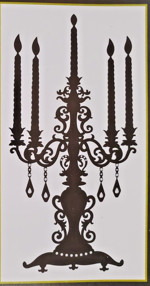'Once Apon A Candelabra' Wall Peel & Stick 23.62" X 12.6"Decorative Rhinestones