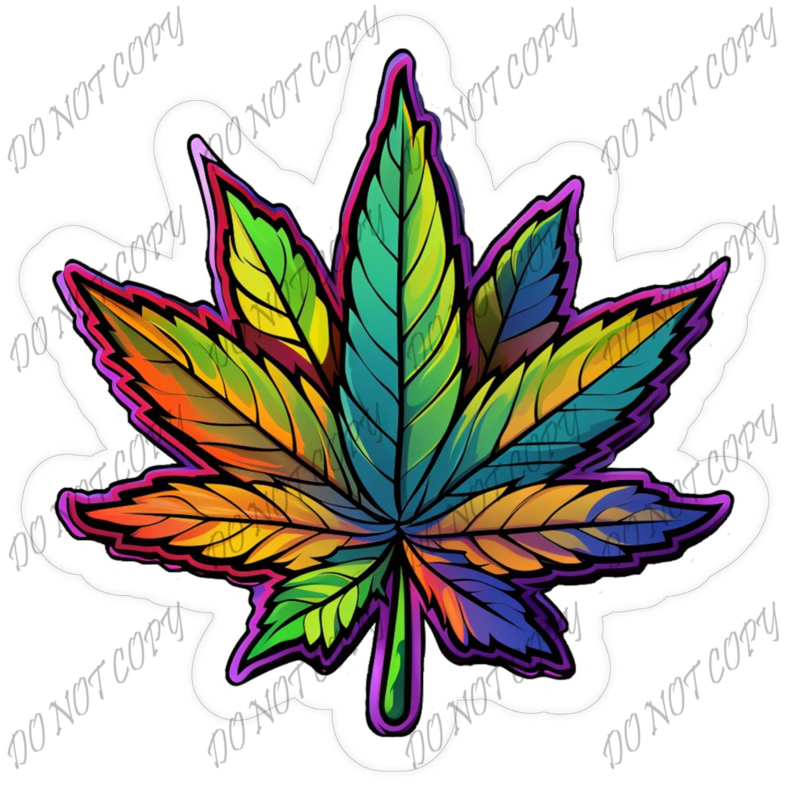 Laminated Vinyl Decal Die Cut Waterproof Sticker – Marijuana Leaf