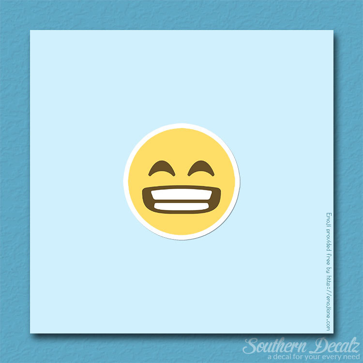 Big Grin Smile Smiley :D Emoji – Vinyl Decal Sticker – c118 – 3.75" x 3.75"