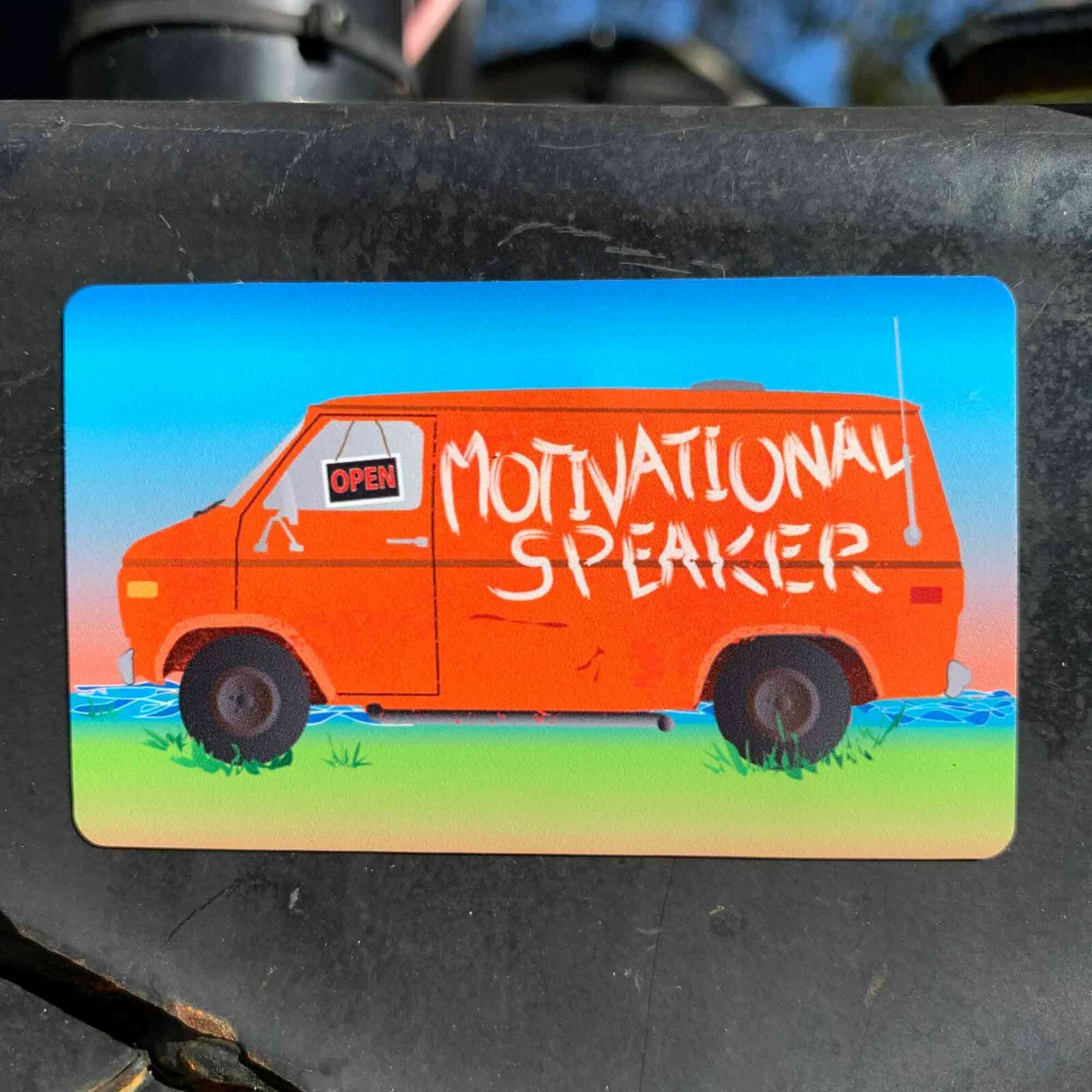 Motivational Speaker Van Premium Stickers & Magnets / Down By The River, Funny