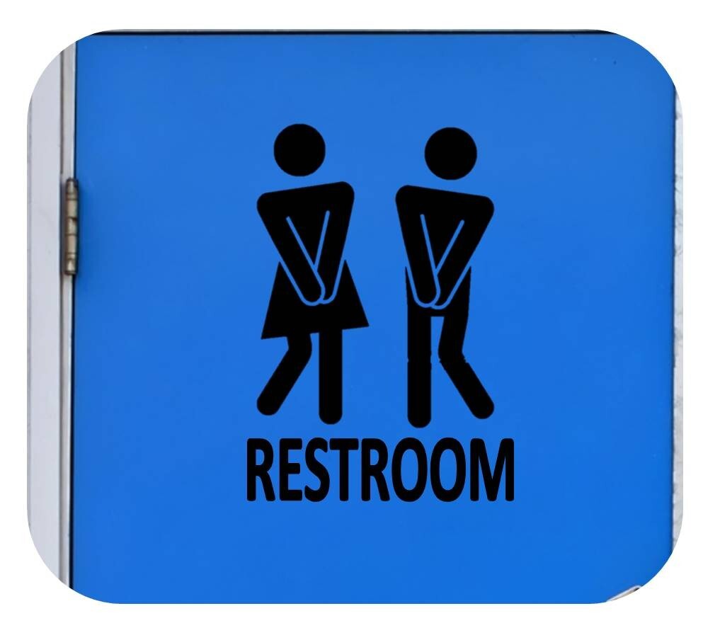Impatient toilet bathroom 8" OS 718 funny vinyl sign Wall Door Sticker