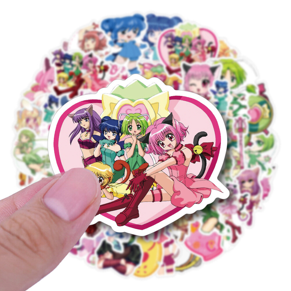 100Pcs Tokyo Mew Mew Sticker for Adults Teens Girls Scrapbooking Water Bottles
