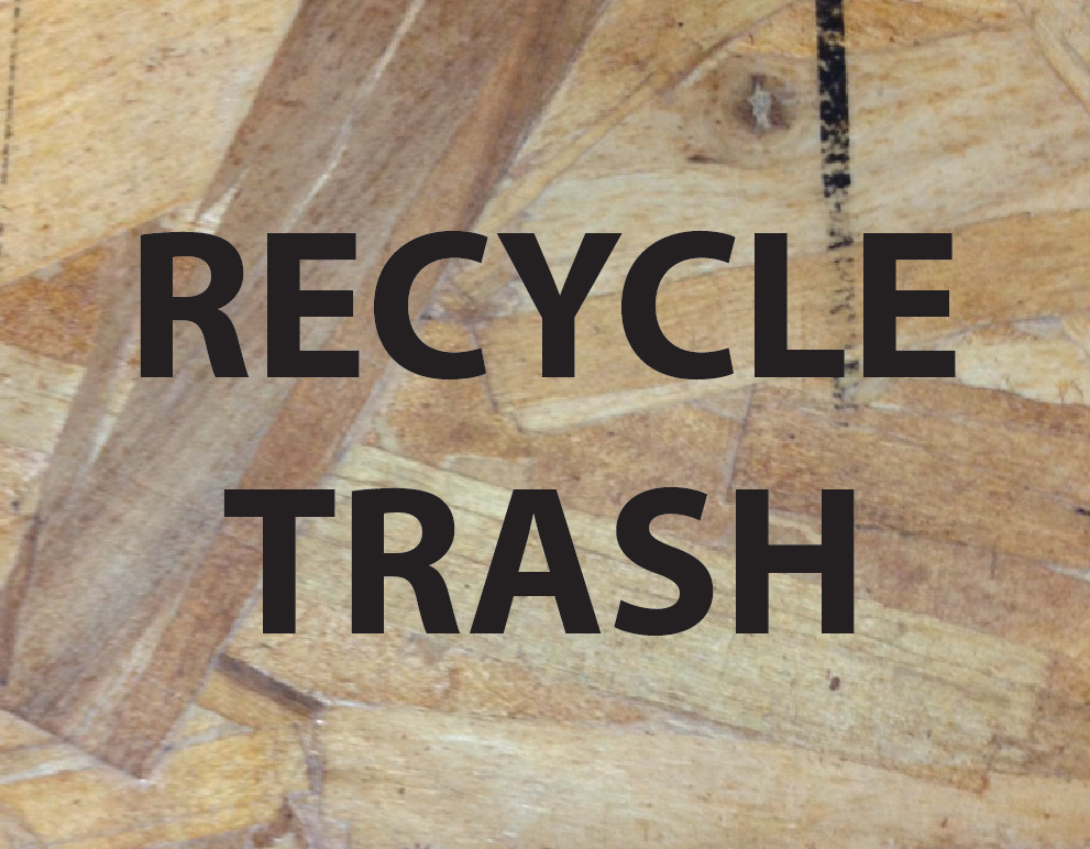 RECYCLE and TRASH Bin Die Cut Stickers Label Recycle Can Decals 4 for 1
