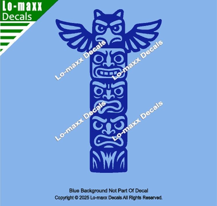 Totem Pole Tower Die Cut Sticker for Lockers, Laptops Lab Doors SUV Boats