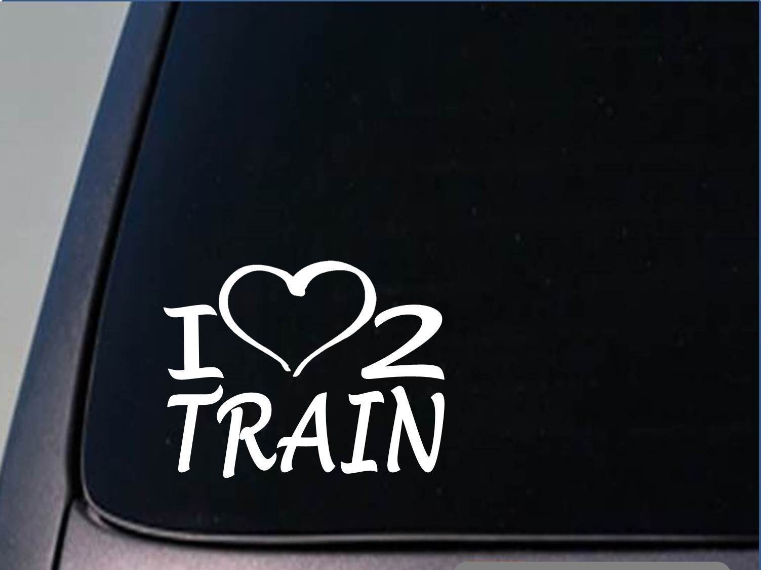 I heart to train sticker *H232* 8 inch wide vinyl dog training schuitzhund