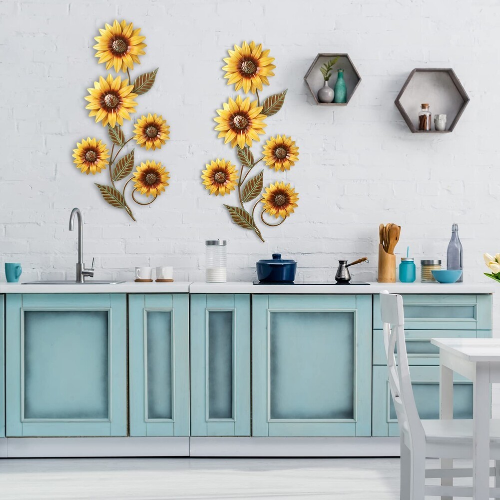 Decorative Sunflower Wall Art 11 8 Inches for Indoor and Outdoor Spaces